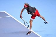 Alexander Zverev during his service motion